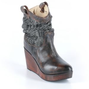 BedStu platform wedges knit detail GUC